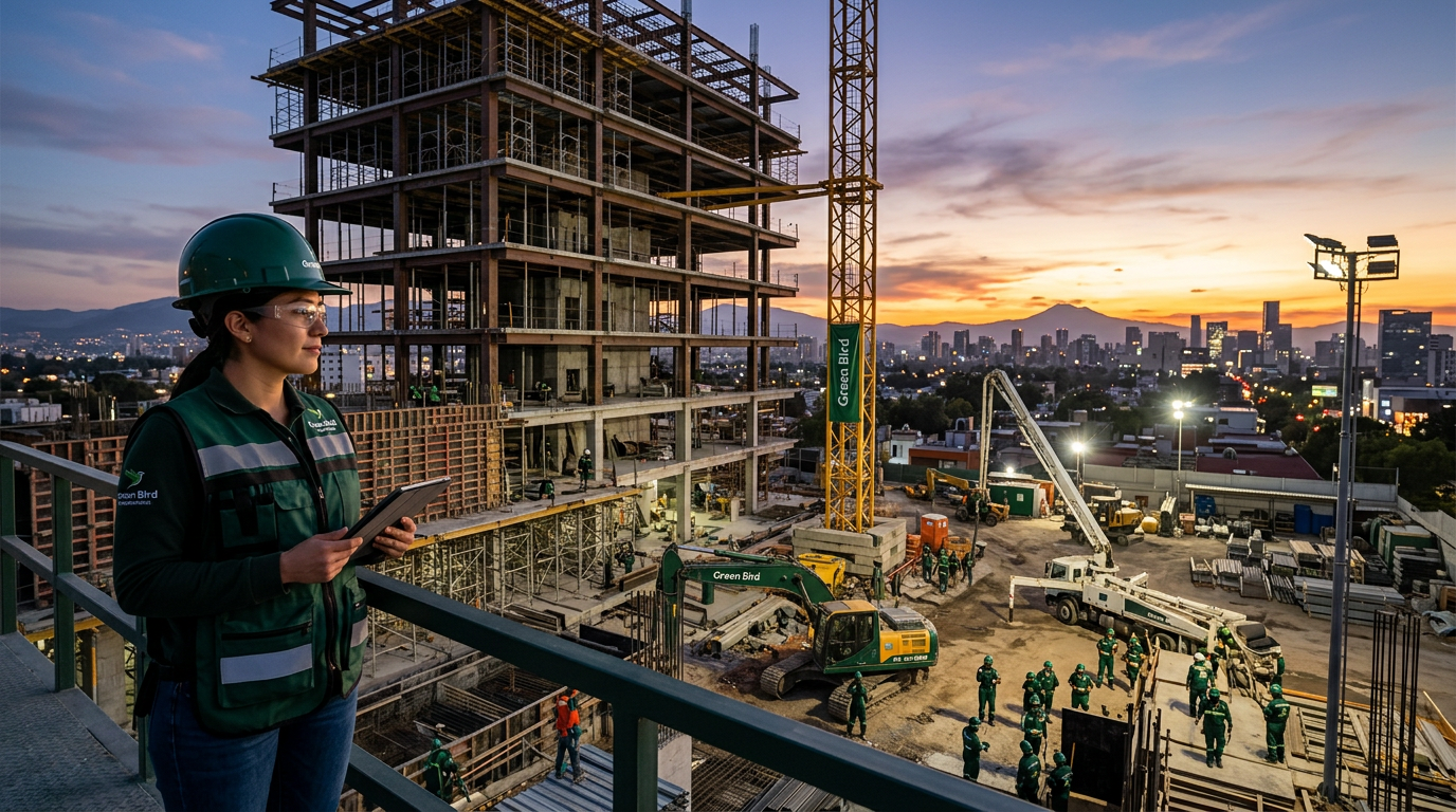 Obra de construccion Green Bird